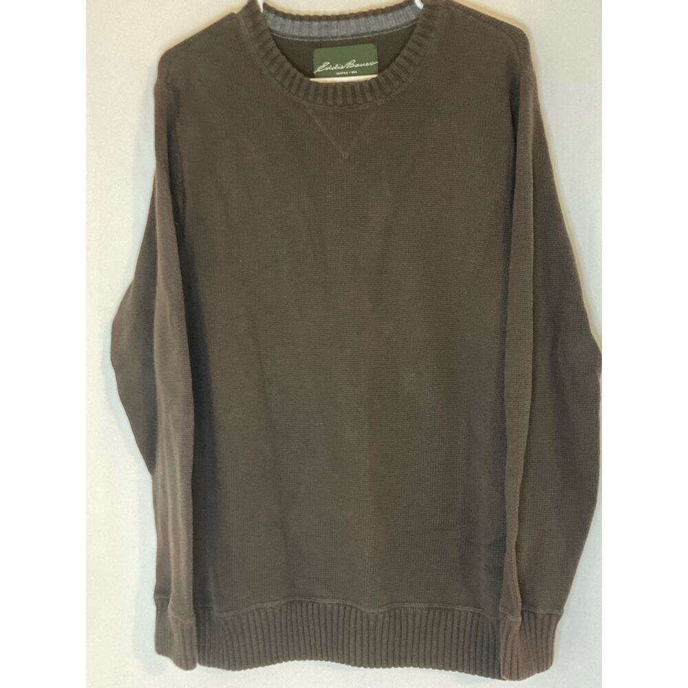 Eddie Bauer Men Sweater‎ Crew Neck Size M Brown
